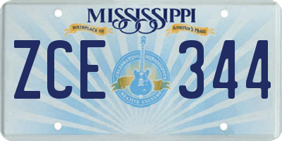 MS license plate ZCE344