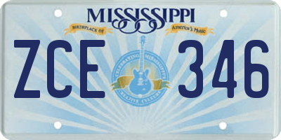 MS license plate ZCE346