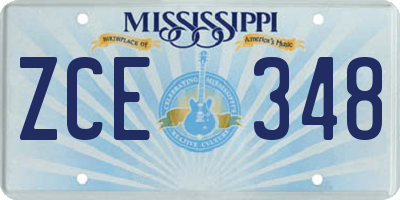 MS license plate ZCE348