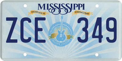 MS license plate ZCE349