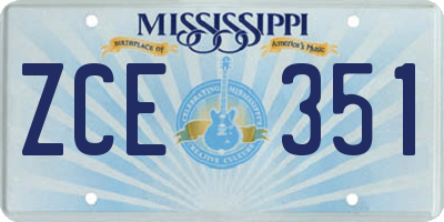 MS license plate ZCE351