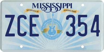 MS license plate ZCE354