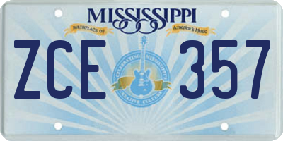 MS license plate ZCE357