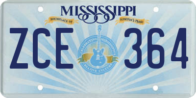 MS license plate ZCE364
