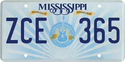 MS license plate ZCE365