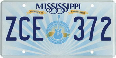 MS license plate ZCE372