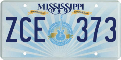 MS license plate ZCE373