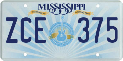 MS license plate ZCE375