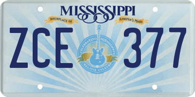 MS license plate ZCE377