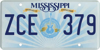MS license plate ZCE379