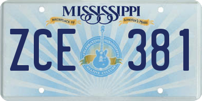 MS license plate ZCE381