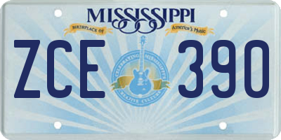 MS license plate ZCE390