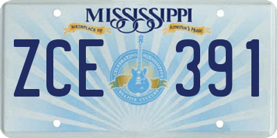 MS license plate ZCE391