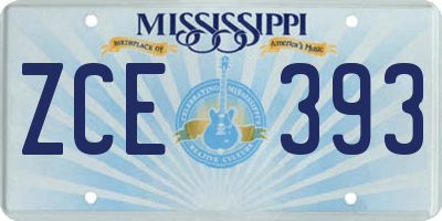MS license plate ZCE393