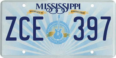 MS license plate ZCE397
