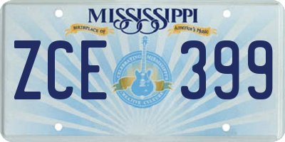 MS license plate ZCE399