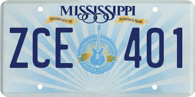 MS license plate ZCE401