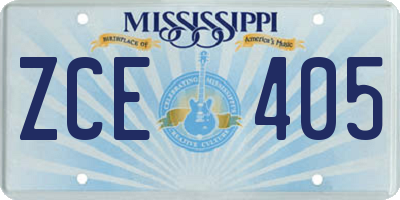 MS license plate ZCE405