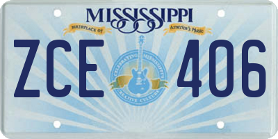 MS license plate ZCE406