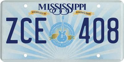 MS license plate ZCE408