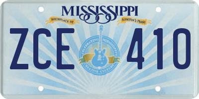 MS license plate ZCE410