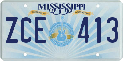 MS license plate ZCE413