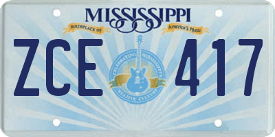 MS license plate ZCE417