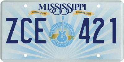 MS license plate ZCE421