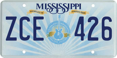 MS license plate ZCE426