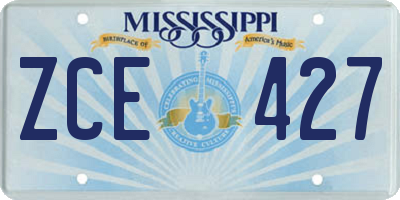 MS license plate ZCE427