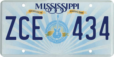 MS license plate ZCE434