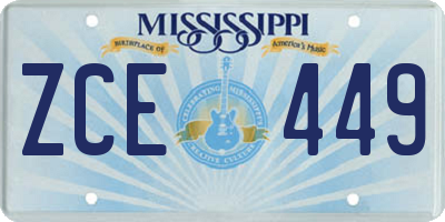 MS license plate ZCE449