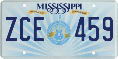 MS license plate ZCE459
