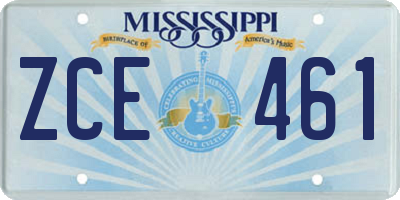 MS license plate ZCE461