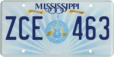 MS license plate ZCE463