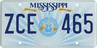 MS license plate ZCE465