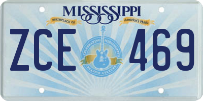MS license plate ZCE469