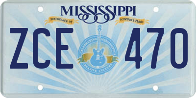 MS license plate ZCE470