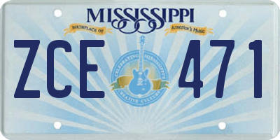 MS license plate ZCE471