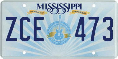 MS license plate ZCE473