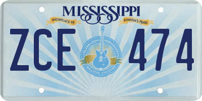 MS license plate ZCE474
