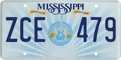 MS license plate ZCE479