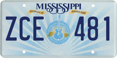 MS license plate ZCE481