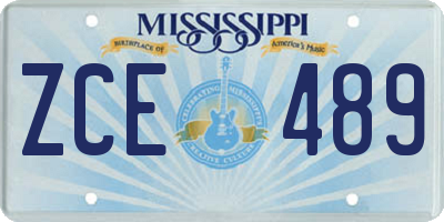 MS license plate ZCE489