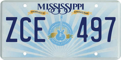 MS license plate ZCE497