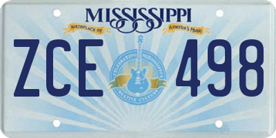 MS license plate ZCE498