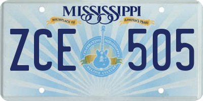 MS license plate ZCE505