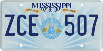 MS license plate ZCE507