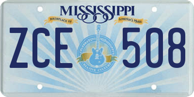 MS license plate ZCE508
