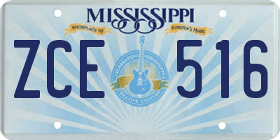 MS license plate ZCE516